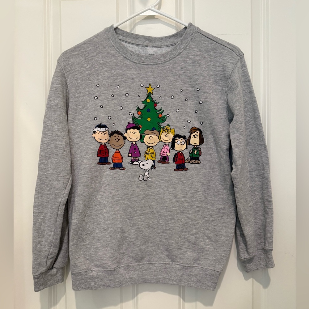 Peanuts Kids Heather Gray Christmas Sweatshirt